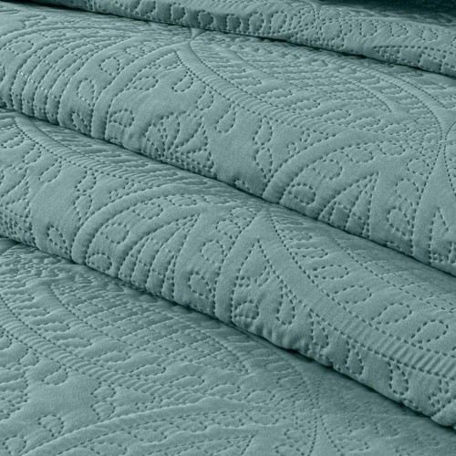 Chezmoi Collection Austin 3-Piece Oversized Bedspread Coverlet Set King, Spa ... - Picture 9 of 10