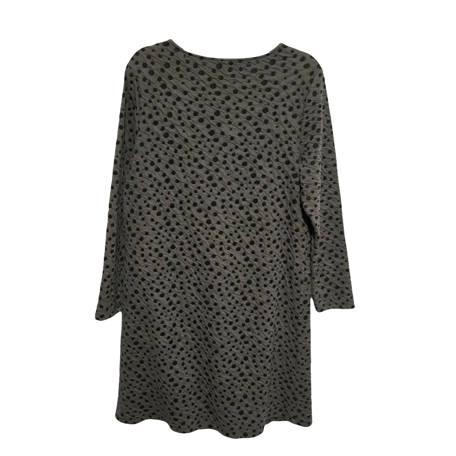 VETEMENTS Abito midi Chalet et Ceci a pois grigio nero misto cotone testurizzato Lagenlook M