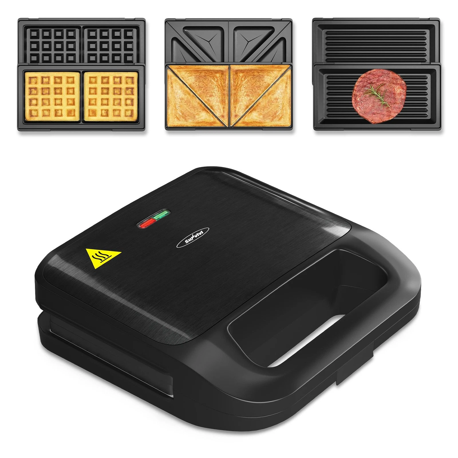 Sandwich Maker Panini Press: Waffle Maker with Removable Plates, 3 in 1 Sandw...
Opens in a new wind