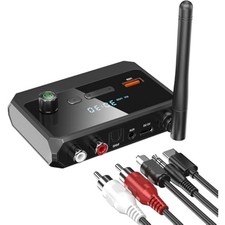 Bluetooth 5.3 Home Stereo Audio Receiver AUX USB Optical HD Music to RCA Adapter