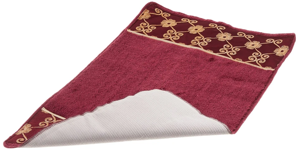 Bath Rug, Vlegant Rosa Collection, Burgundy/Gold Foto 2 de 3