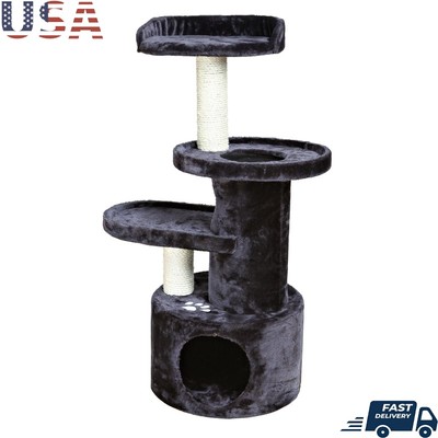 Multi-Level Cat Tree W/ Scratching Posts Plush Condo & Soft Platforms Cats New