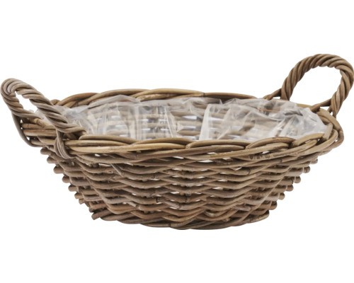 Pflanzkorb Elite Leah Naturfaser Ø 35 Cm H 12 Cm Braun Inkl. Pflanzfolie-image