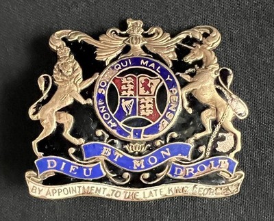 FIRE ENGINE APPLIANCE BY APPOINTMENT CREST KING GEORGE V ENAMEL BADGE EMBLEM
