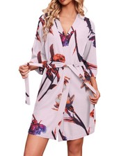 Ekouaer Robes for Women Waffle Knit Bathrobe Soft Lightweight Knee Length Lou...