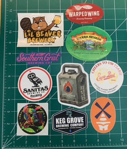 Lot of 10 Craft Beers Stickers Brewing  - brewery sticker lot. FREE SHIPPING!