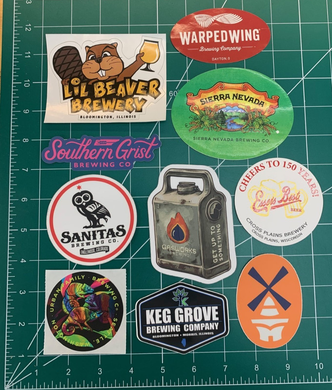 Lot of 10 Craft Beers Stickers Brewing  - brewery sticker lot. FREE SHIPPING!