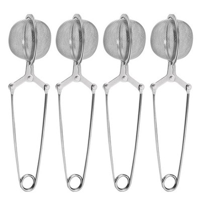 Tea Strainers for Loose Tea, 4 Pack Infuser with Handle regular, Silver 