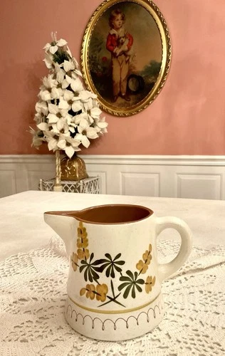 Stangl Pottery Golden Blossom Pitcher 7” W X 5” H Vintage Retired USA
