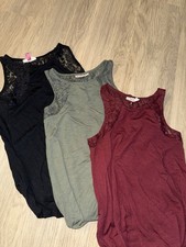 So Three Tank Tops Lace And Slit In Back