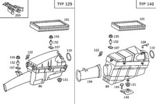 Mercedes-Benz Genuine Air Filter Element Service For SL R129 280 320 A0030947304