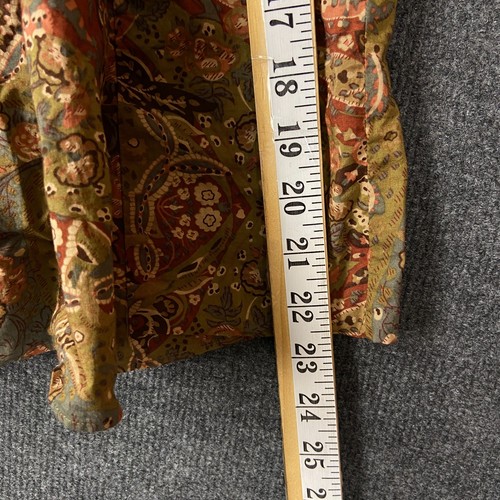 Chaps Womens Skirt Size 14 Brown Mini Floral Pleated Casual Cotton Side Zip - Picture 5 of 10
