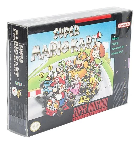 25pk Evoretro Clear Plastic Protectors for Super Nintendo SNES / N64 Game Box - Image 2 of 3