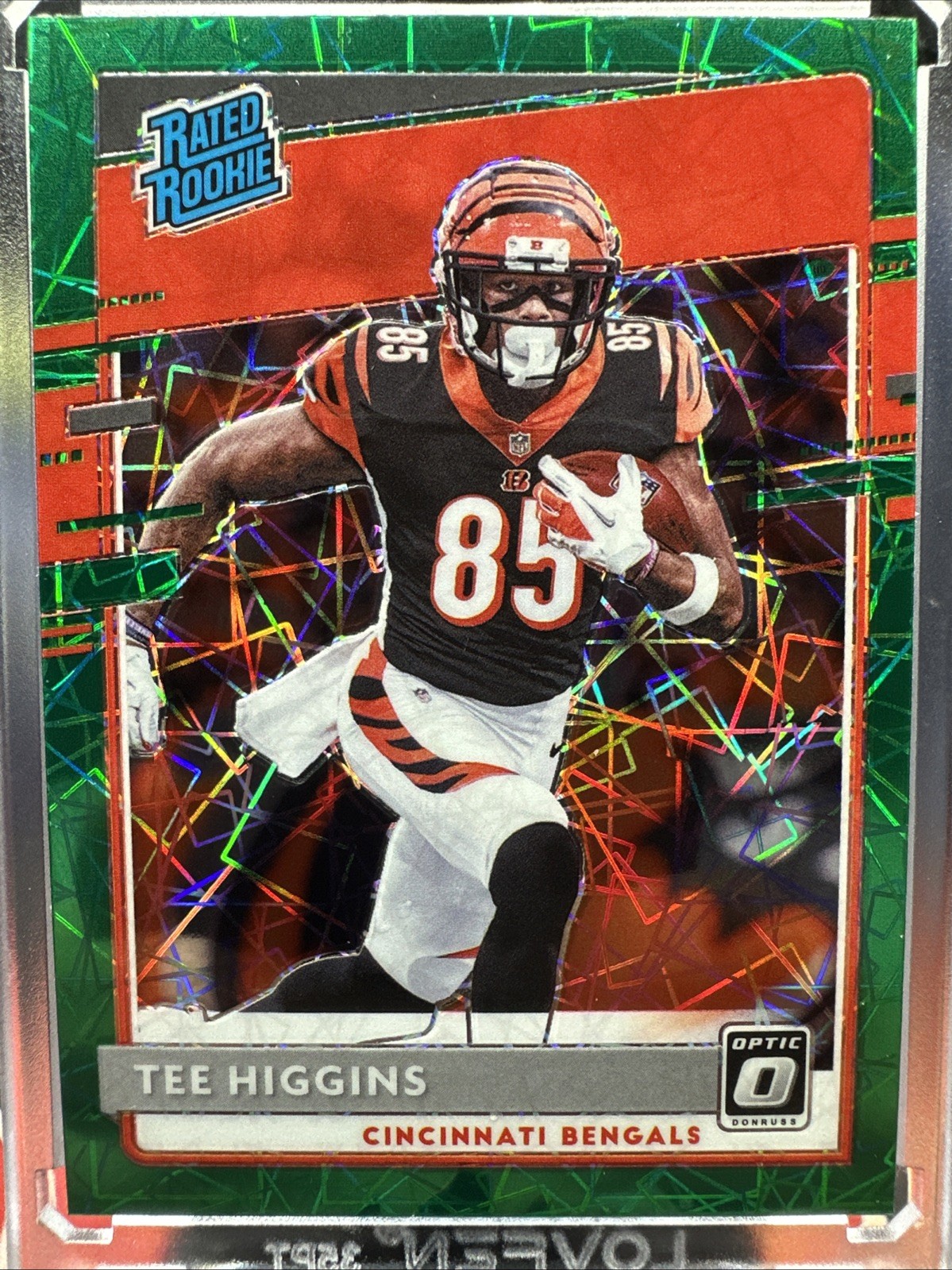 2020 Panini Donruss Optic - Rated Rookies Tee Higgins #160 Green Velocity Prizm
