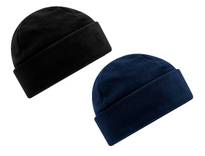 Recycled Fleece Cuffed Beanie Double Layer Fleece Headband Beechfield Ski Hat