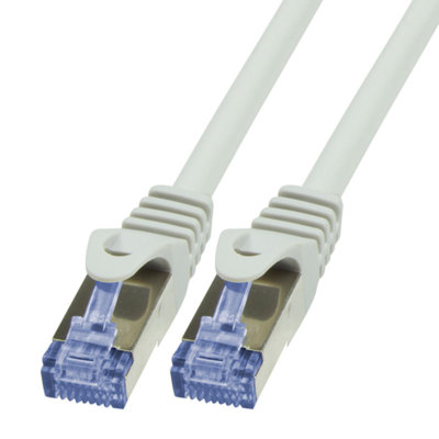 15m CAT6a Ethernet LAN Patchkabel Gigabit Netzwerkkabel Kabel grau CAT 6a