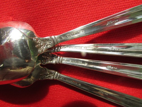 1937 Norse Pattern Teaspoons 6" Long By International Silver Sterling Last Item - Picture 4 of 15