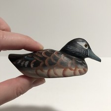 4 Wooden Duck Decoy Figurine Rustic Lodge Log Cabin Farmhouse Lake House Decor