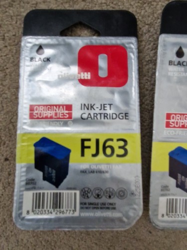 2 X FJ63 OLIVETTI Genuine Black Ink Jet Cartridges Code B0702 for FAX_LAB610/630 - Picture 2 of 3