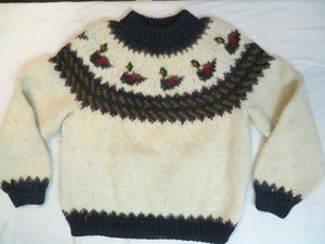Orvis Fron Enterprises Canadá Grosso Hand Knit Suéter Masculino De Esqui nórdico Patos P M | eBay