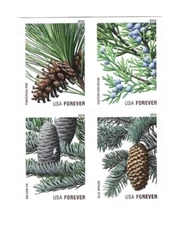 Scott 4478 - 4481 US  Holiday Evergreens  Block of 4 Booklet Free Ship M/NH O/G