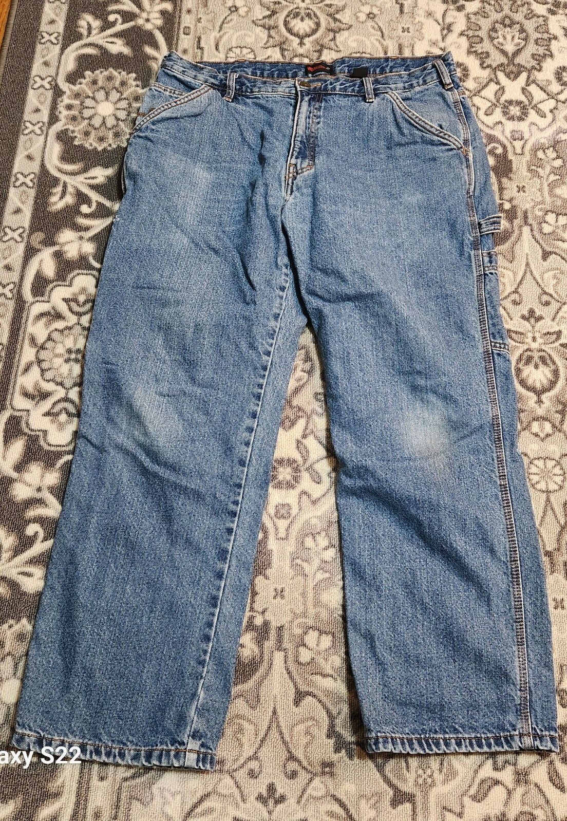 Wolverine Carpenter Jeans Flannel Lined Men's 38x32 Blue Denim Work eBay