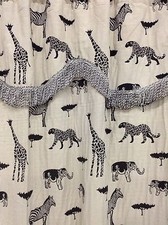New 4743 Window Curtain Pair 2 Panels 118X84 Safari Animals Drape Valance Sheer