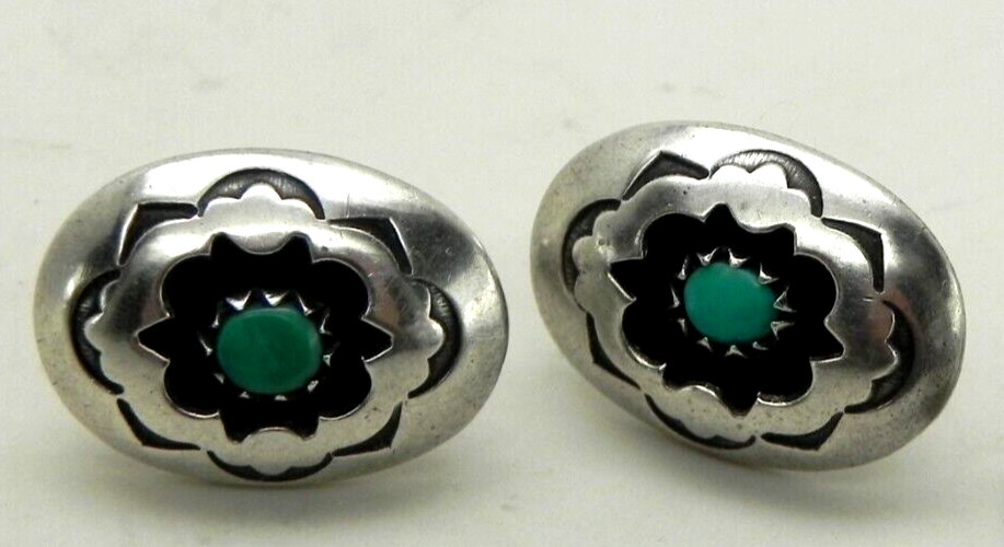 Vintage Sterling Silver Torquoise Earrings 623-18 | eBay