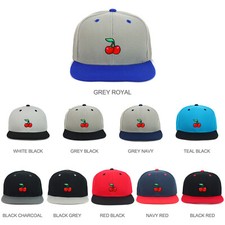 Youth Kid's Cherry Patch Flat Bill Snapback 2-Tone Baseball Cap - FREE SHIPPING