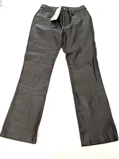 NEW 90s-Y2K Metro Style Women Sz 8 Leather Pants Straight Leg Black Lined Grunge