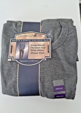 Caribbean Joe Men  s 2 Pc Thermal Top/ Fleece Pants Pajamas, Size Medium - New