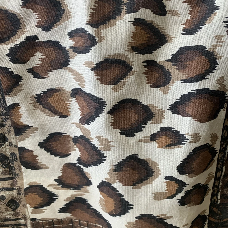 Falda Cama Queen Dan River De Colección Animal Tribal Marrón Plisado Esquinas 13" Caída Foto 4 de 4