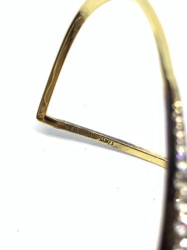 Elizabeth & James Windrose Pave White Topaz Cuff Bracelet Signed - Picture 4 of 5