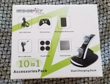 Gamefitz Dual Charging Dock 10 In 1 Accessories Pack W/ Recharg Battery Gf9-001