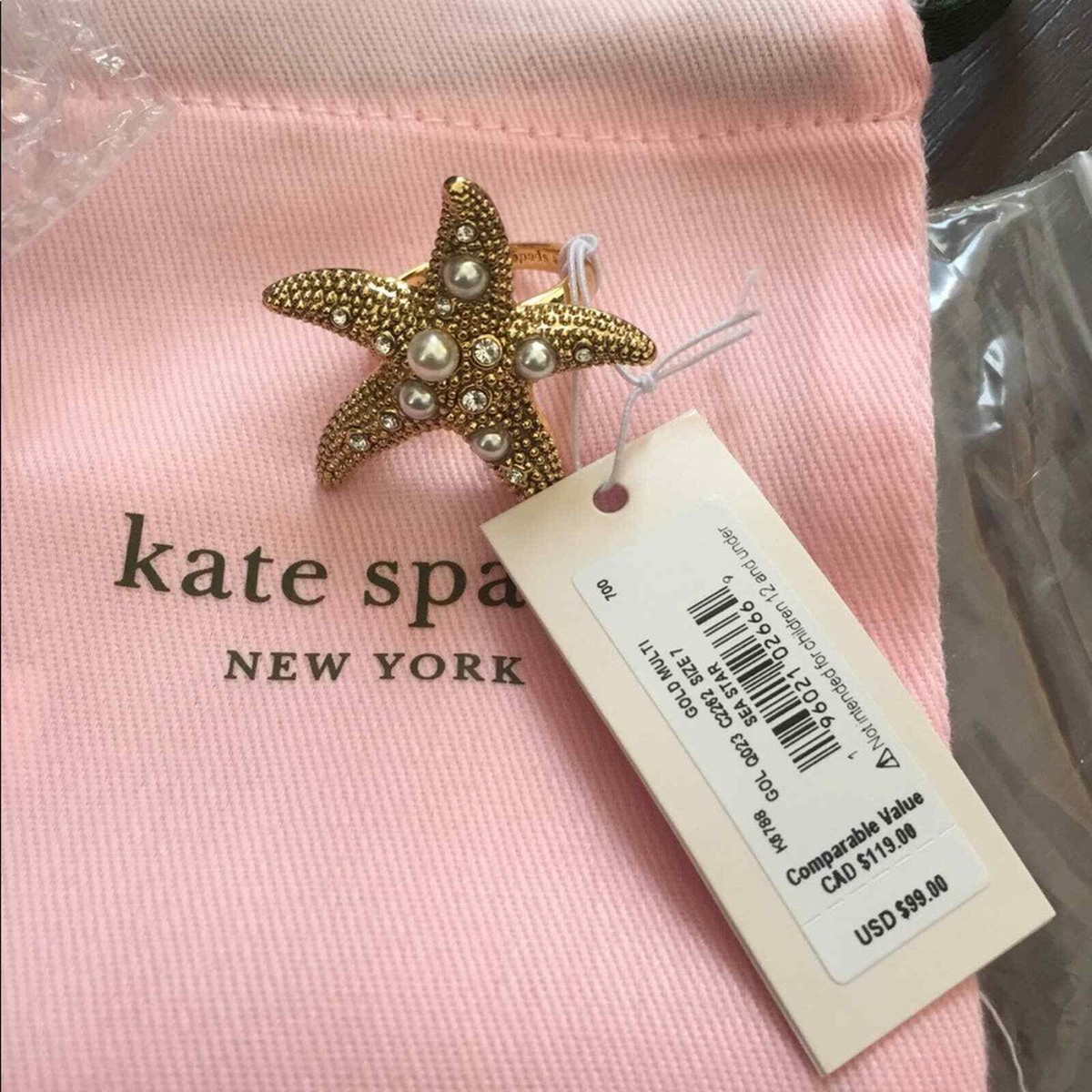 Kate Spade Starfish Ring Authentic