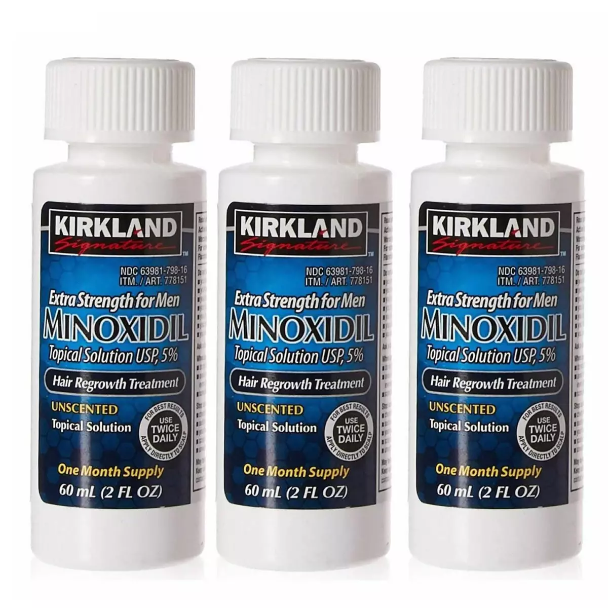 Kirkland Minoxidil 5 Extra Strength 3 Month Supply Mens Hair Loss