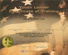 BOY SCOUT NATIONAL YOUTH LEADER AWARD CERTIFICATE OF TRAINING 8X10" BADEN POWELL