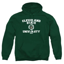 Cleveland State Adult Pullover Hoodie Circle Logo, Hunter Green, S-3XL