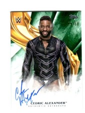 WWE Cedric Alexander 2019 Topps Undisputed Green On Card Autograph SN 19 of 50