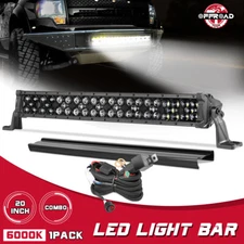 OFFROADTOWN-20'' 350W LED Light Bar Driving for Truck ATV UTV w/Wiring & Cover