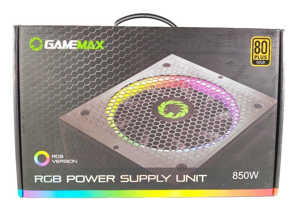 GameMax Power Supply 850W , 80+ Gold Certified w/ RGB Light Mode / Open Box