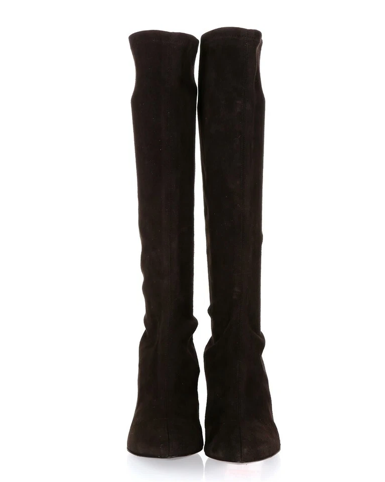 Mujer DELMAN LILIA Marrón Elástico Gamuza Calcetín Botas Talla 8,5 $598 Foto 3 de 4