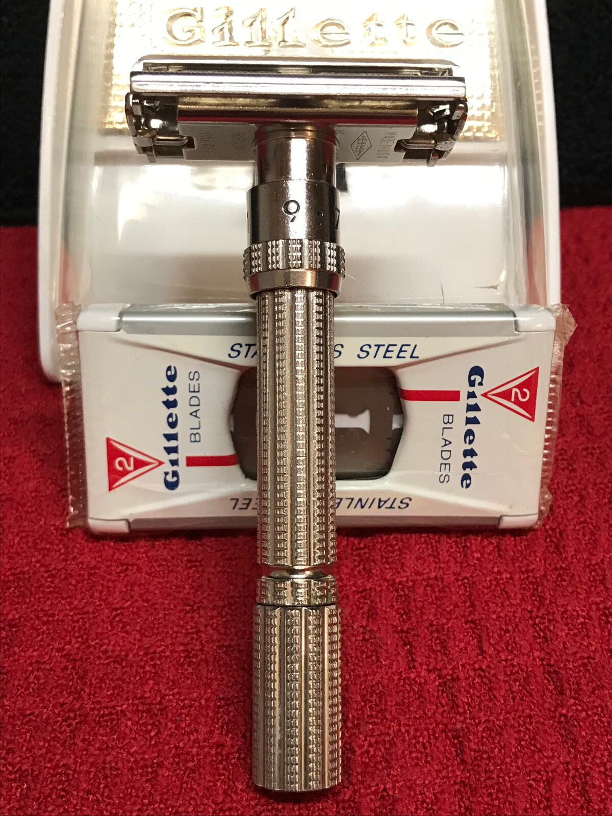 Outstanding 1967 Gillette Slim Adjustable Safety Razor - Very Sweet!