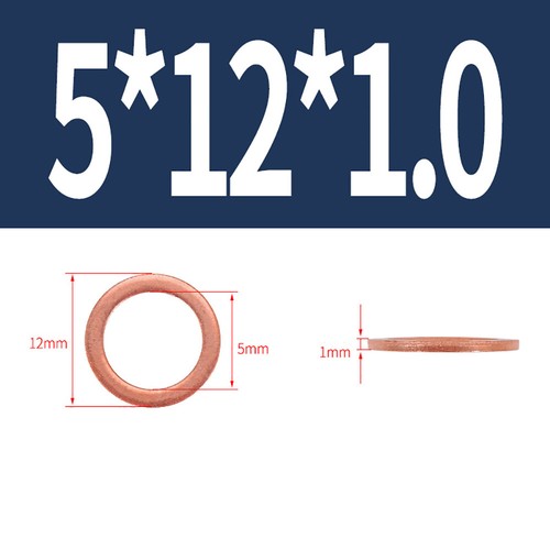 Copper Sealing Washers Metric M3 M4 M5 M6 M8 M10 M12 M14-M60 Flat Seal Washer - Picture 31 of 99