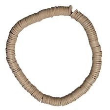 Handmade Boho Beige Heishi Disc Bead Stretch Bracelet Beach Core Fashion Jewelry