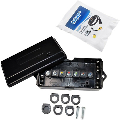 Time Proof 7 Pin RV Trailer Cable Cord Junction Box Color Coded Camping