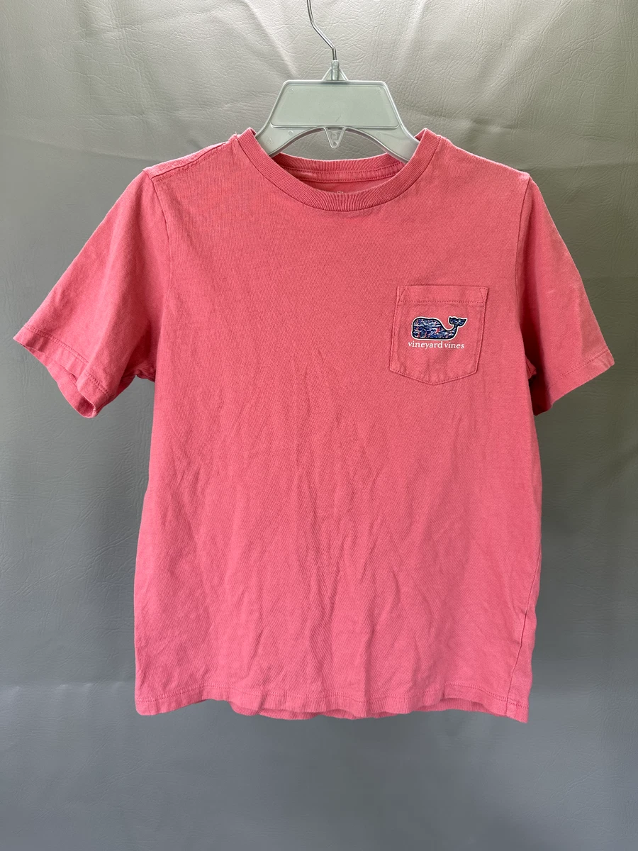 Vineyard Vines T Shirt Womens Small Pink Pocket 100% Cotton Whale 32 inch  Chest