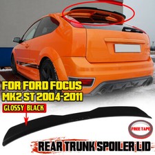 FOR FORD FOCUS MK2 ST 2004-2011 Glossy Black Rear Trunk Spoiler Wing Lip Plastic
