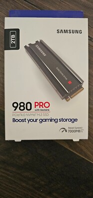 Samsung 980 PRO SSD with Heatsink 2TB PCIe Gen 4 NVMe M.2 SSD PS5 Compatible