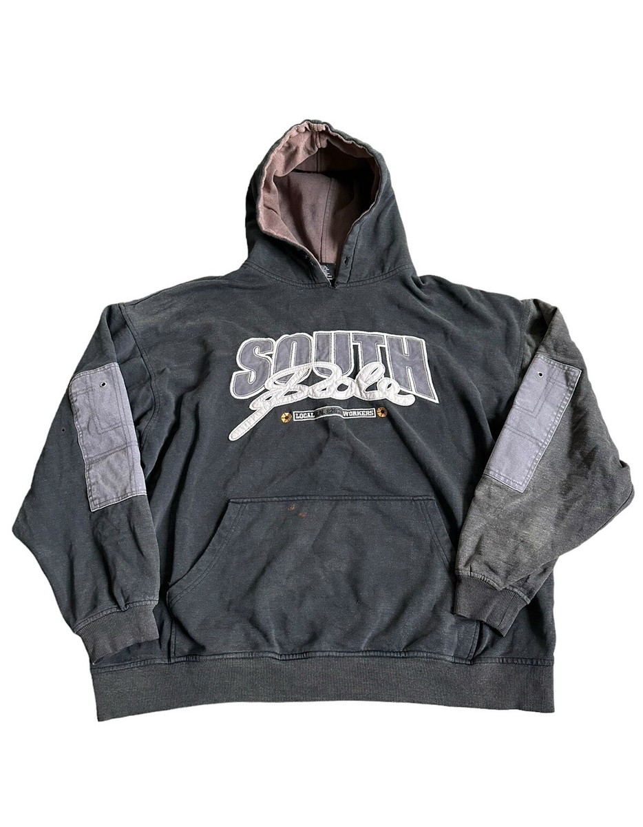 Vintage Y2k Southpole Hoodie Mens 2XL Black Local Workers